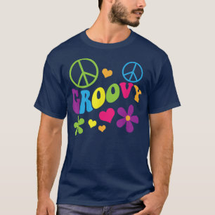 Camiseta Signo de paz amor 60 años 70 tinte de tinte hippie