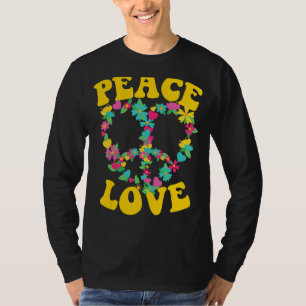 Camiseta Signo de paz amor 60 años 70 tinte de tinte hippie