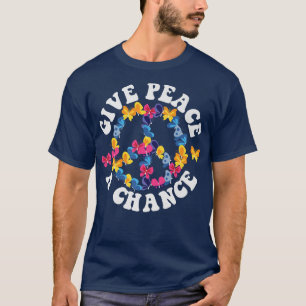 Camiseta Signo de paz amor 60 años 70 tinte de tinte hippie