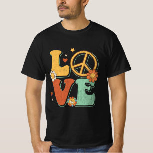 Camiseta Signo de paz Amor 60's 70s Costume Groovy Hippie T