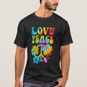 Camiseta Signo de paz Amor 60s 70s Costume Groovy Tye El