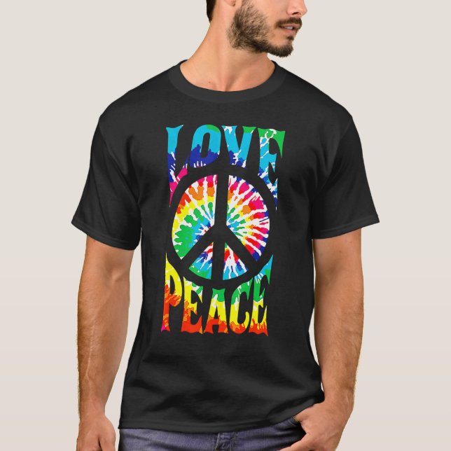 Camiseta Signo de paz Amor 60S 70S Tejido Hippie 2 (Anverso)