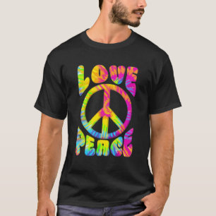 Camiseta Signo de paz Amor 60S 70S Tye Dye Amor Paz Hippie