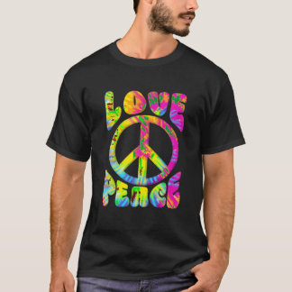 Camiseta Signo de paz Amor 60S 70S Tye Dye Amor Paz Hippie