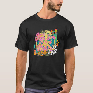 Camiseta Signo de Paz Amor Retro 60s 70 Hippie Groovy Vibra