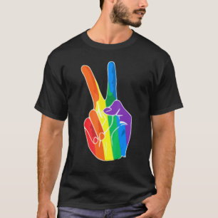 Camiseta Signo de paz arcoiris amor Orgullo LGBT lesbiana g