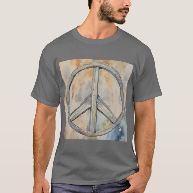 Camiseta Signo de paz Arte de pintura acuarela (Anverso)