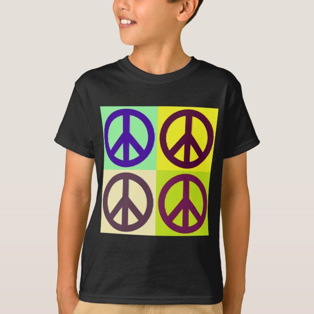 Camiseta Signo de paz arte pop (Anverso)