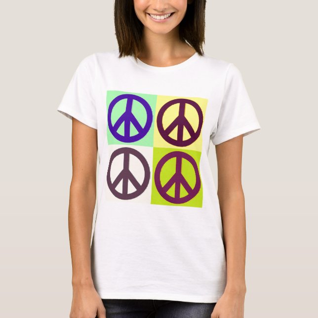 Camiseta Signo de paz arte pop (Anverso)