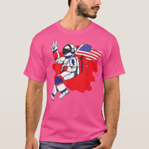 Camiseta Signo de paz astronauta bandera estadounidense 4 d
