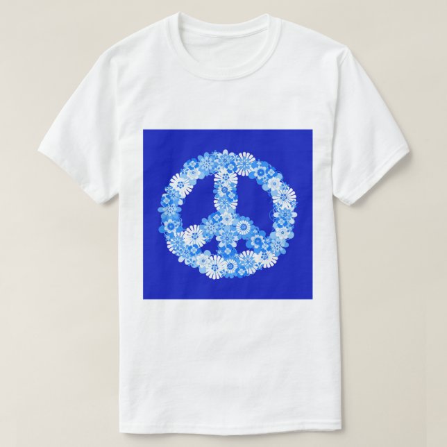 Camiseta Signo de paz azul (Diseño del anverso)