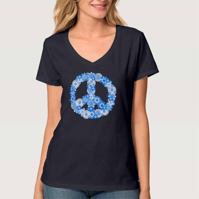 Camiseta Signo de paz azul (Anverso)