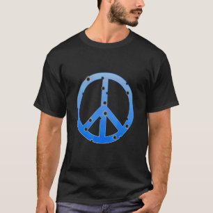 Camiseta Signo de Paz Azul Con Agujeros de Bala Salva La Pa