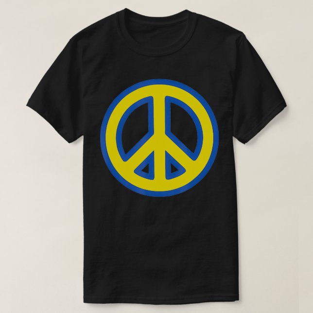 Camiseta SIGNO DE PAZ Azul y amarillo Solidaridad Ucraniana (Diseño del anverso)