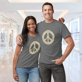 Camiseta Signo de paz celta dorada y blanca