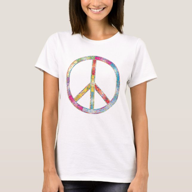 Camiseta Signo de paz colorida (Anverso)