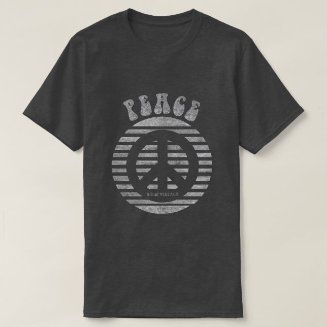 Camiseta Signo de paz con gris circular estresado (Diseño del anverso)