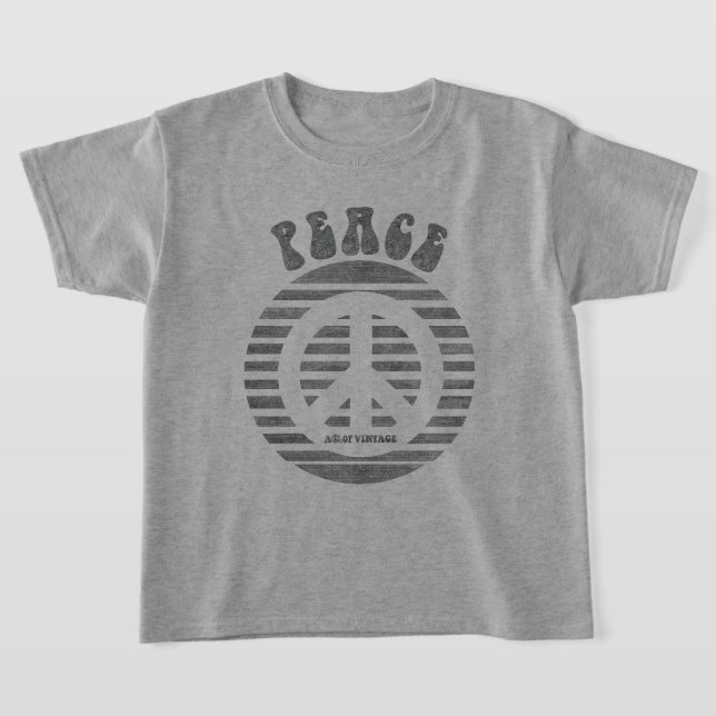Camiseta Signo de paz con gris circular estresado (Distribución)