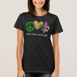 Camiseta Signo de paz Corazón Fleur De Lys Hippie Paz Mamáe