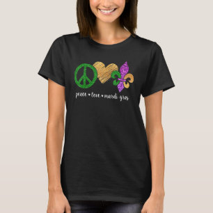 Camiseta Signo de paz Corazón Fleur De Lys Hippie Paz Mamáe