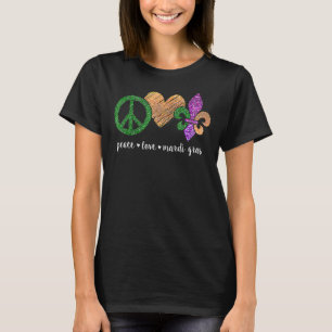 Camiseta Signo de paz Corazón Fleur De Lys Hippie Paz Mamáe