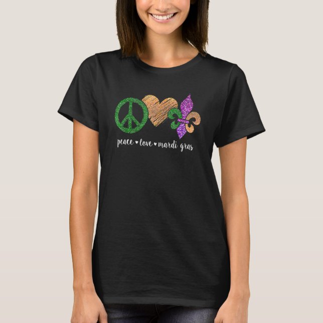 Camiseta Signo de paz Corazón Fleur De Lys Hippie Paz Mamáe (Anverso)