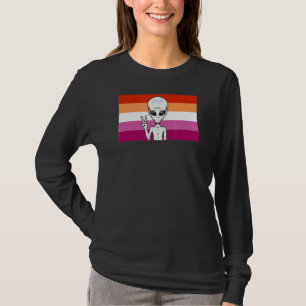 Camiseta Signo de paz de Alien Head Ufo Gaylien Lesbian Org