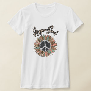 Camiseta Signo de paz de alma hippie girasol