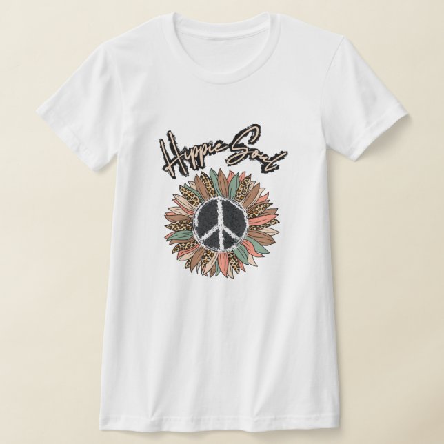 Camiseta Signo de paz de alma hippie girasol (Distribución)