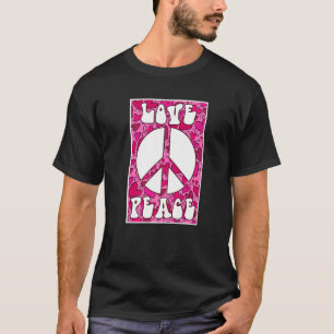 Camiseta Signo de paz de amor Escuela secundaria rosa