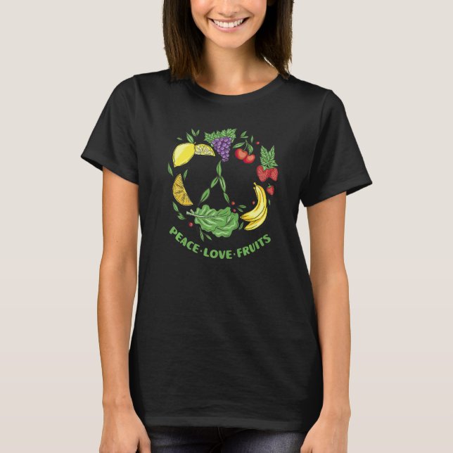 Camiseta Signo de paz de amor vegetariano Veggie Vega (Anverso)