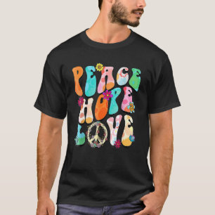 Camiseta Signo de paz de apoyo amor 60 años 70 tinte de tin