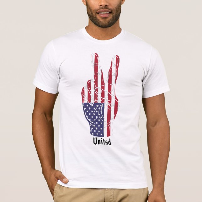 Camiseta Signo de paz de bandera de Estados Unidos (Anverso)