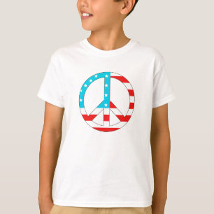 Camiseta Signo de paz de bandera estadounidense