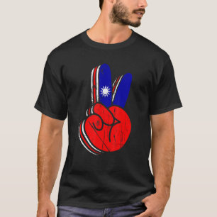 Camiseta Signo de paz de bandera taiwanesa da la mano al in