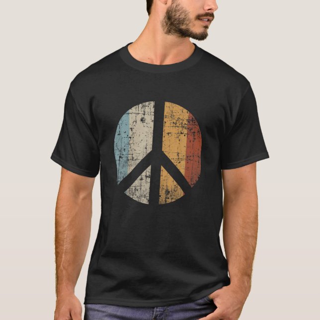 Camiseta Signo de paz de diseño con alteraciones retro vint (Anverso)