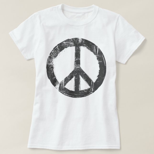 Camiseta Signo de paz de diseño con alteraciones retro vint (Diseño del anverso)
