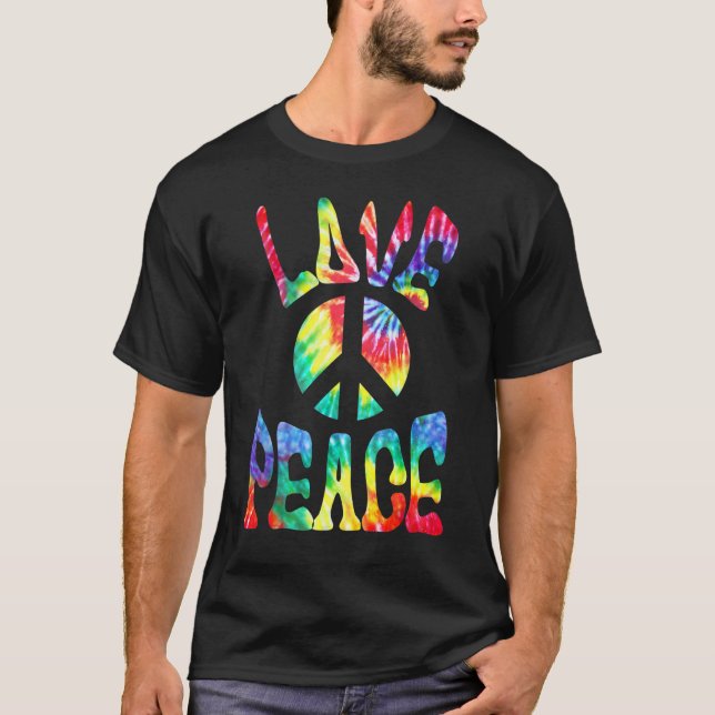Camiseta Signo de paz de disfraces hippie de Halloween Amor (Anverso)