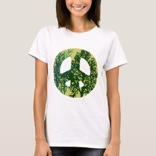 Camiseta Signo de paz de los árboles verdes