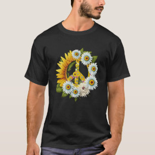 Camiseta Signo de paz de margarita hippie giratorio girasol