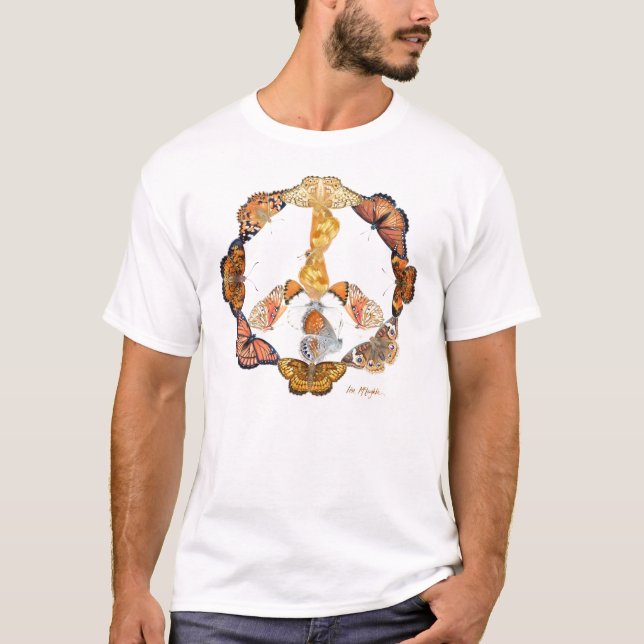 Camiseta signo de paz de mariposa (Anverso)