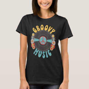 Camiseta Signo de paz de música groovy flores mujeres Chica