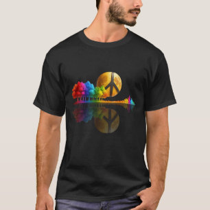 Camiseta Signo de paz de músico de guitarra hippie Moon R