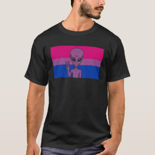 Camiseta Signo de paz de OVNIS Gaylien Bisexual Orgullo F