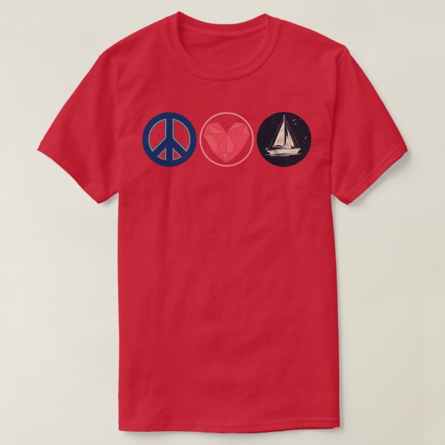 Camiseta Signo de paz de regalo hippie navegando (Diseño del anverso)
