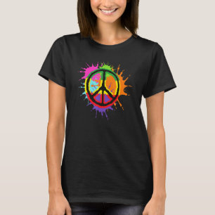 Camiseta Signo de paz de sangría de salpicadura colorida