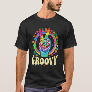 Camiseta Signo de paz de tinte de amarre Amor a Groovy Fies