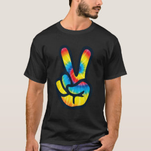 Camiseta Signo de paz de tinte de empate símbolo de la mano