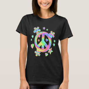 Camiseta Signo de paz de tinte de tinta lindo amor colorido