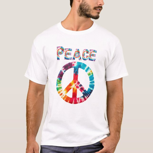 Camiseta Signo de paz de tinte estilo retro (Anverso)